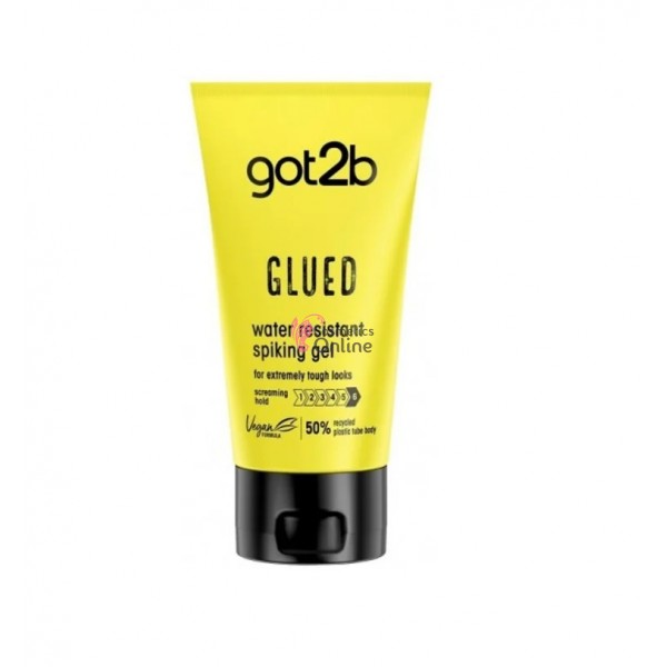 Gel pentru par rezistent la apa, ideal pentru țepi, GOT2B Glued, fixare 6 / 6 , 150 ml